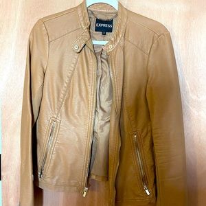 Beautiful camel colored Express Faux Leather Jacket